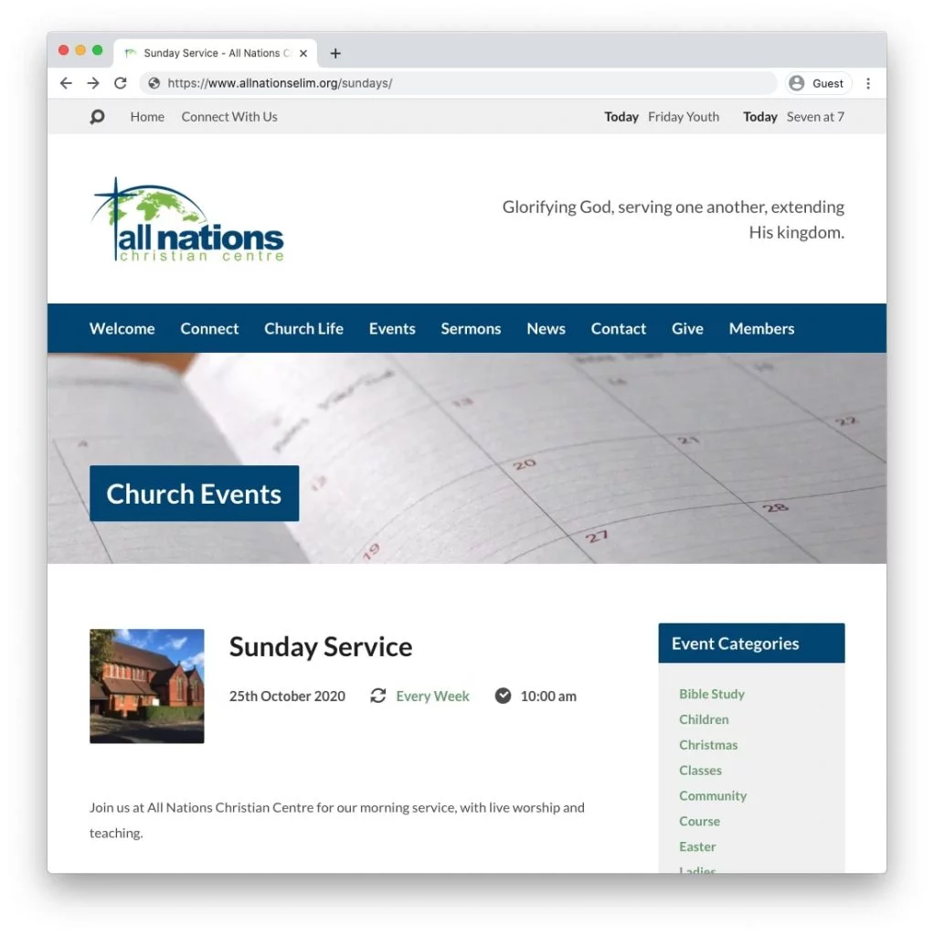 Website event